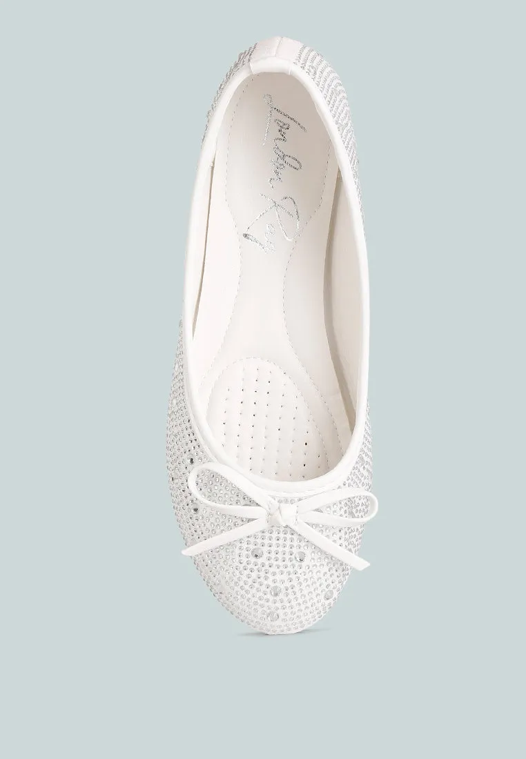 hosana rhinestones and stud embellished ballet flats