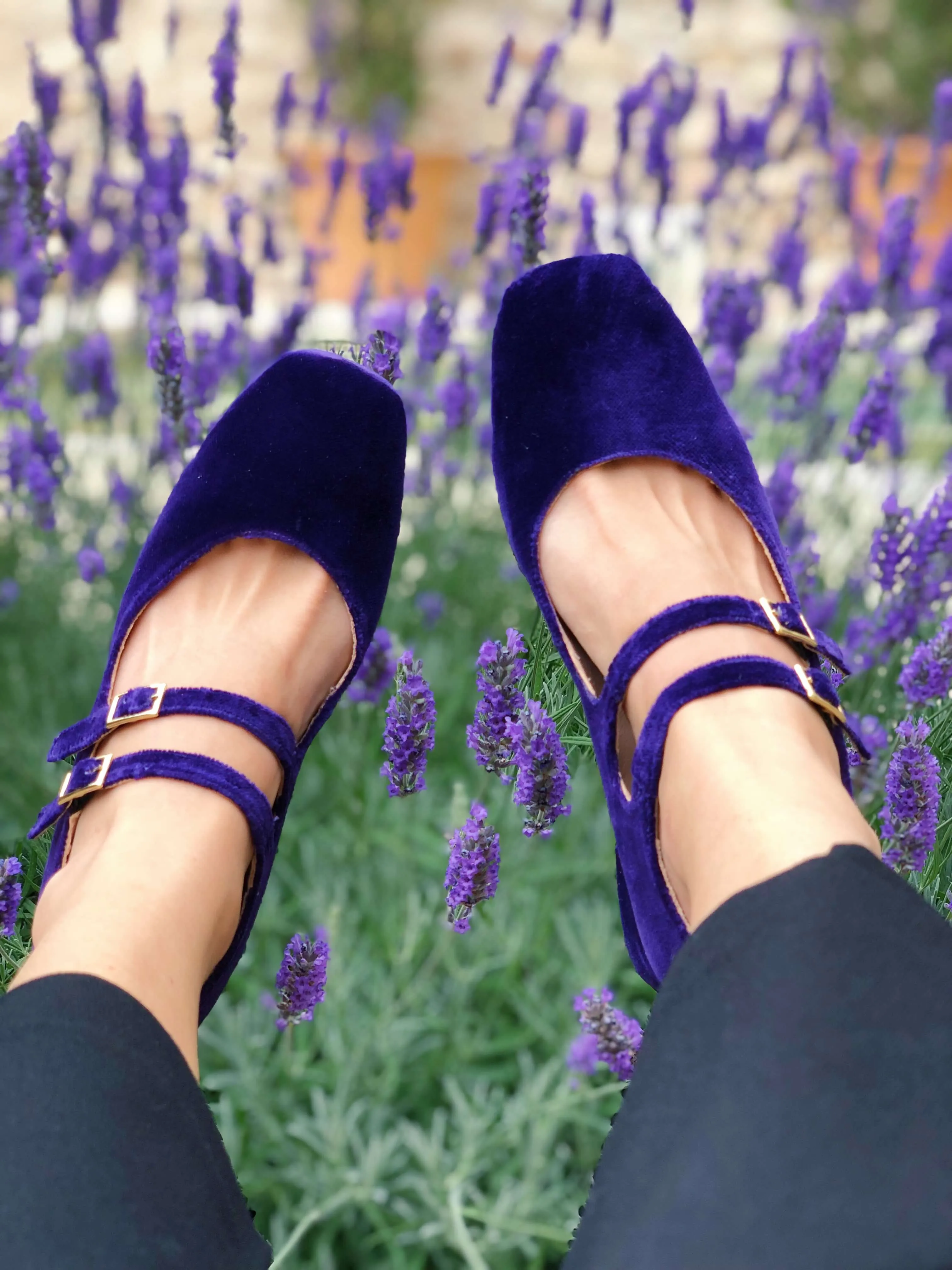 Montmartre Vegan Suede Heeled Pumps | Purple